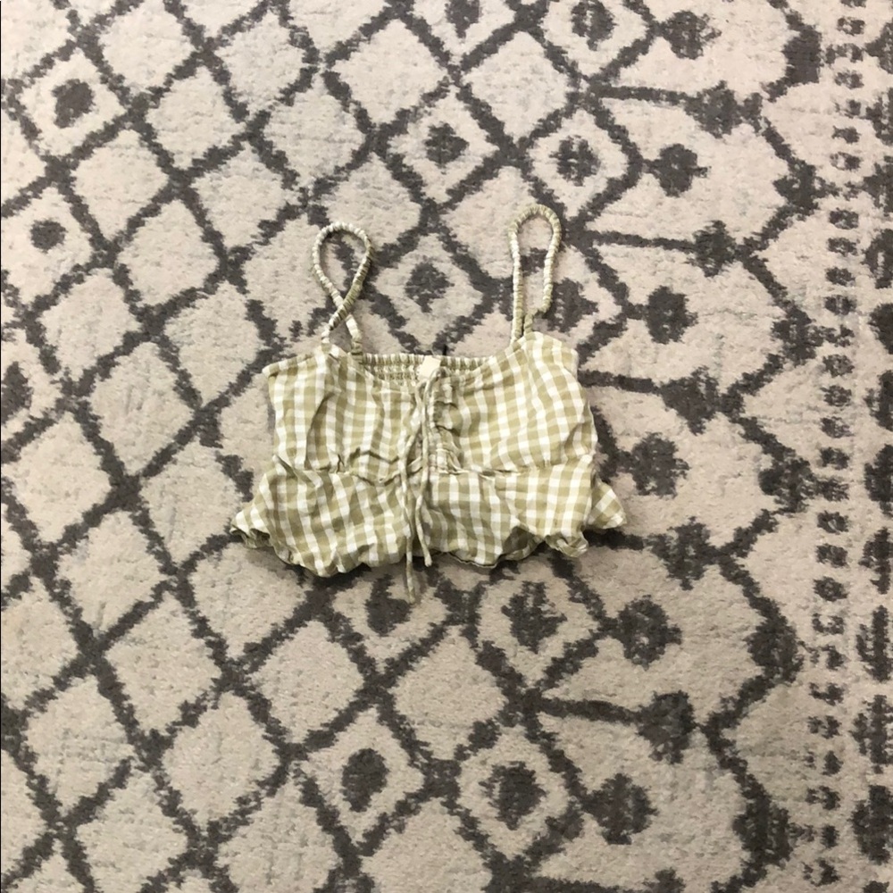 Billabong Green Gingham Crop Top